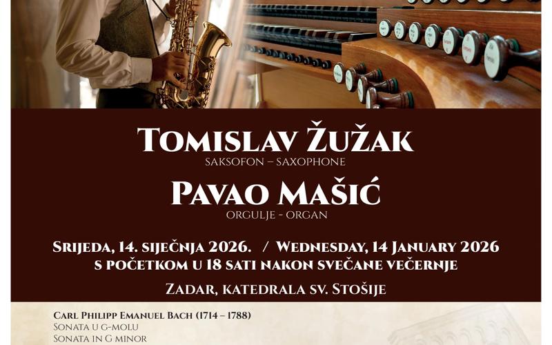 Gallery image for PAVAO MAŠIĆ I TOMISLAV ŽUŽAK:  Zvuci s neba Stošiji u čast - 14. 1. 2026.