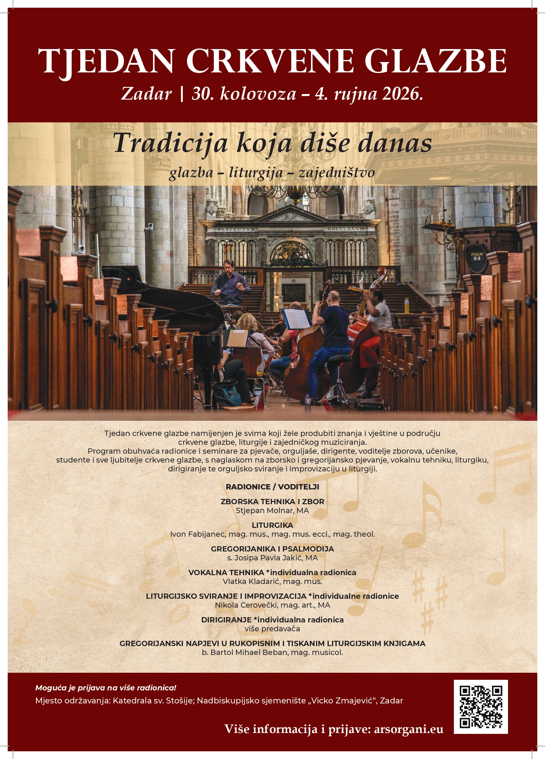 Tjedan crkvene glazbe u Zadru – seminar liturgijske glazbe za sve koji djeluju u crkvenoj glazbi