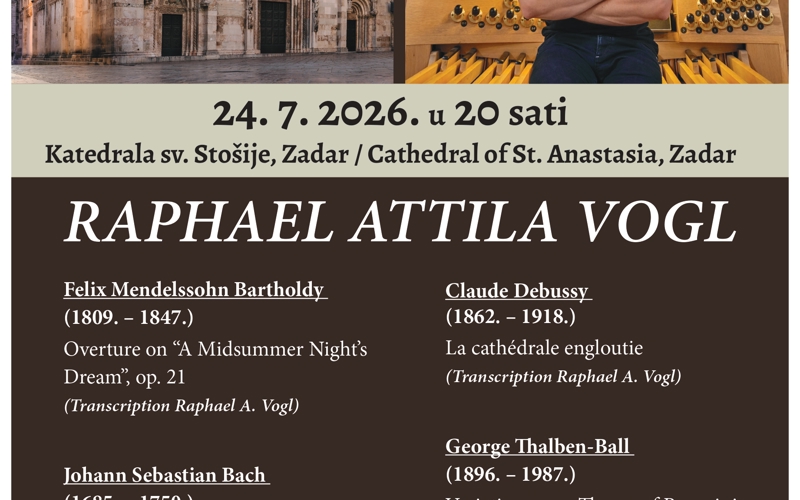 Gallery image for Raphael Attila Vogl -  vrhunska večer orguljaške umjetnosti u katedrali sv. Stošije