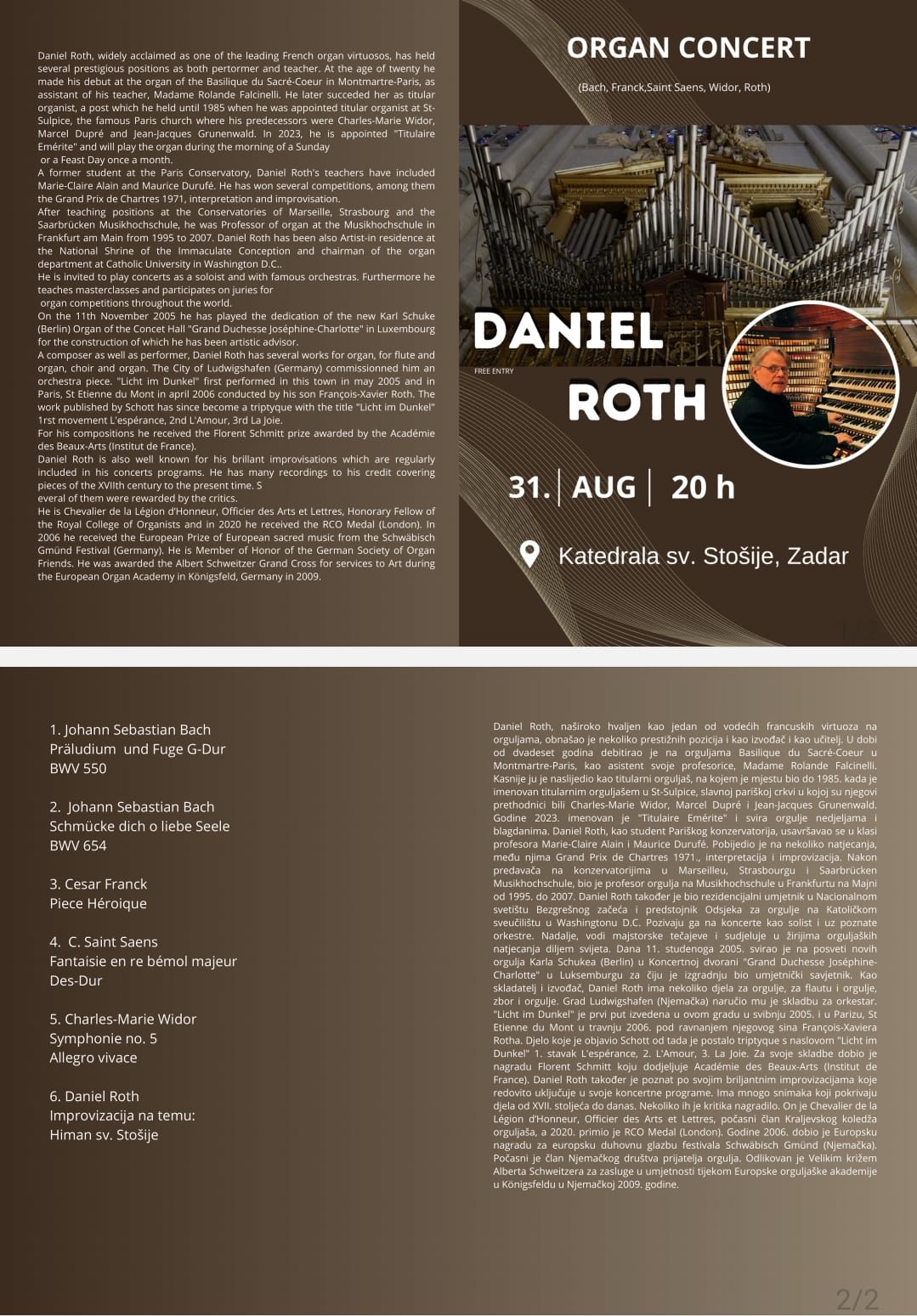 DANIEL ROTH - ORGULJAŠKI KONCERT 31.8.2024. Image