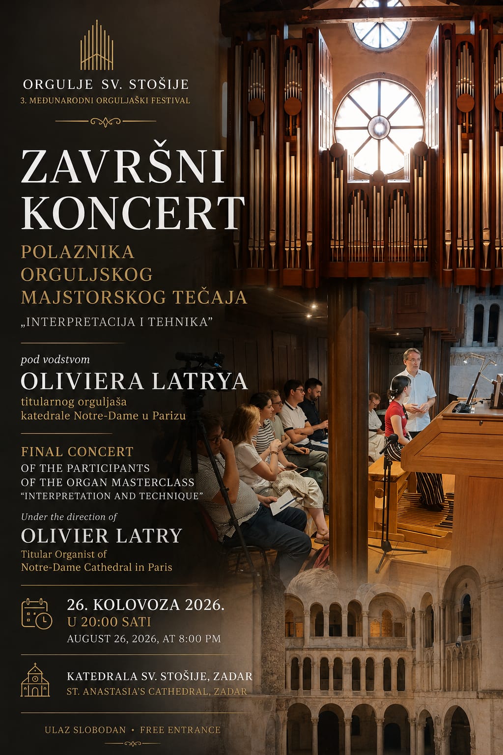 Olivier Latry – Majstorski tečaj orgulja „Interpretacija i tehnika“ Image
