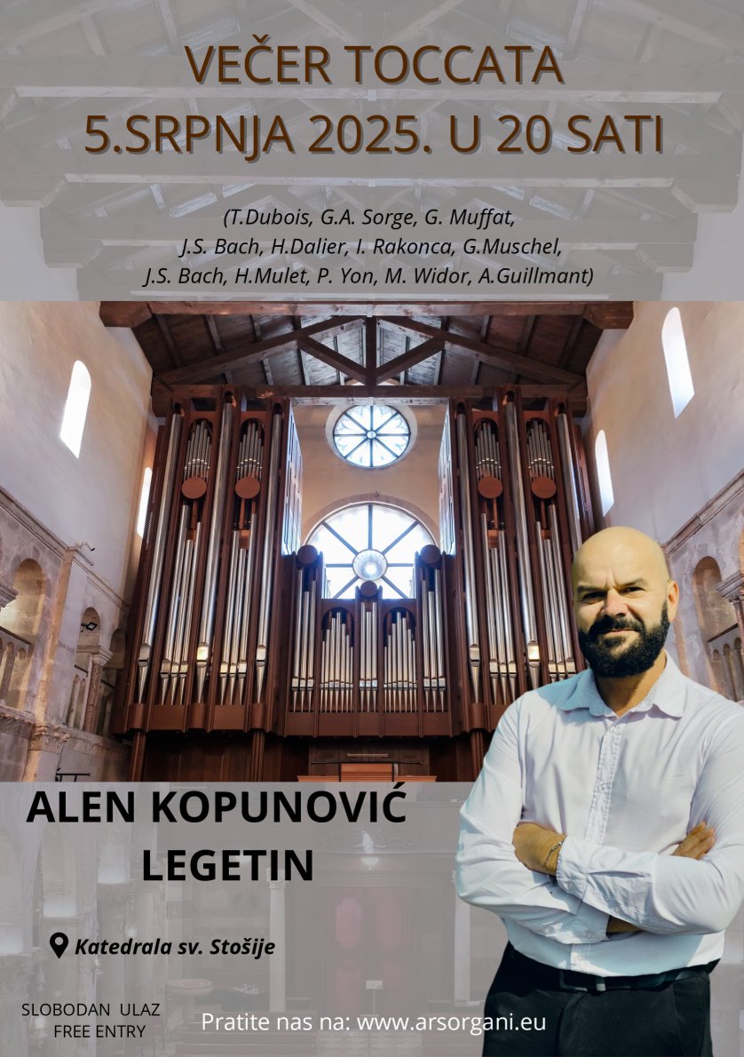 Gallery image for ALEN KOPUNOVIĆ LEGETIN - TOCCATA EVENING AT ST. ANASTASIA CATHEDRAL 5. 7. 2025.